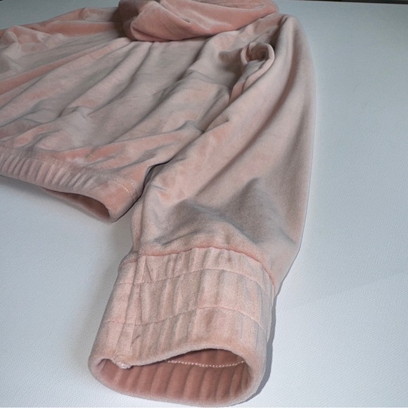 Fila Pink Velour Hoodie Sweatshirt Quarter Zip Pullover Size Medium Athleisure - Picture 8 of 10